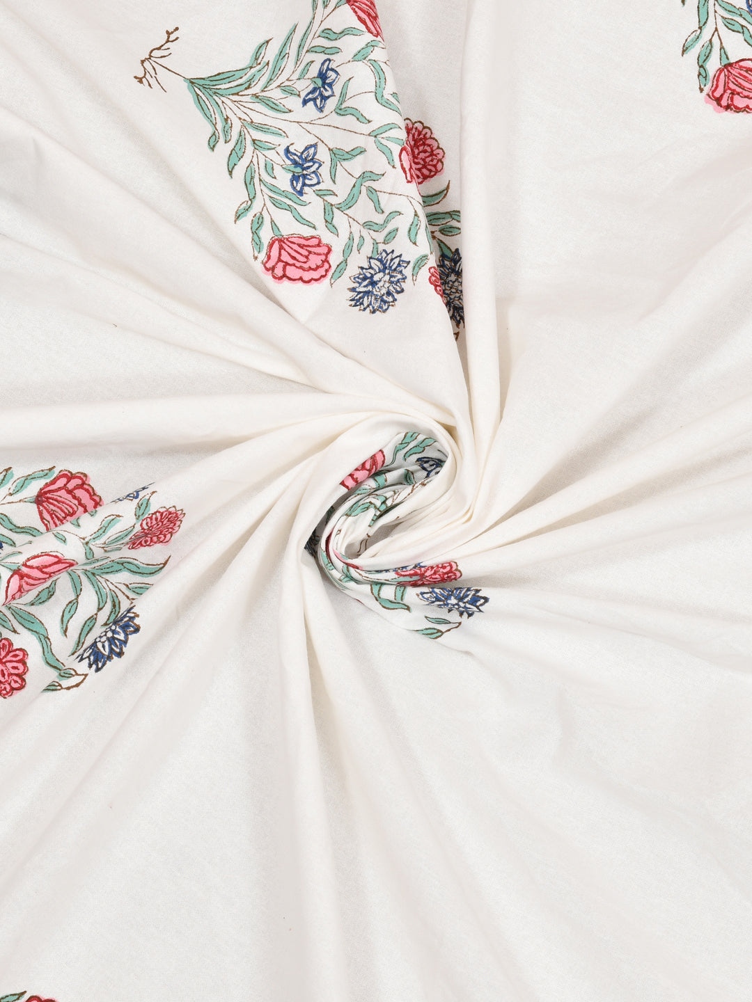 Handblock Printed Super King Size Bedsheet with 2 Pillow Covers