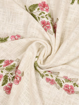 Handblock printed Jute Cotton Bedcover - Double King with 2 Pillow Covers