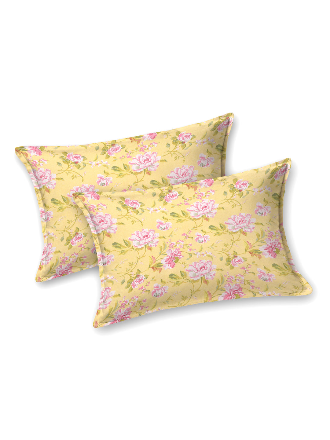 Floral Print Super King Cotton Bedsheet with 2 Pillow Covers