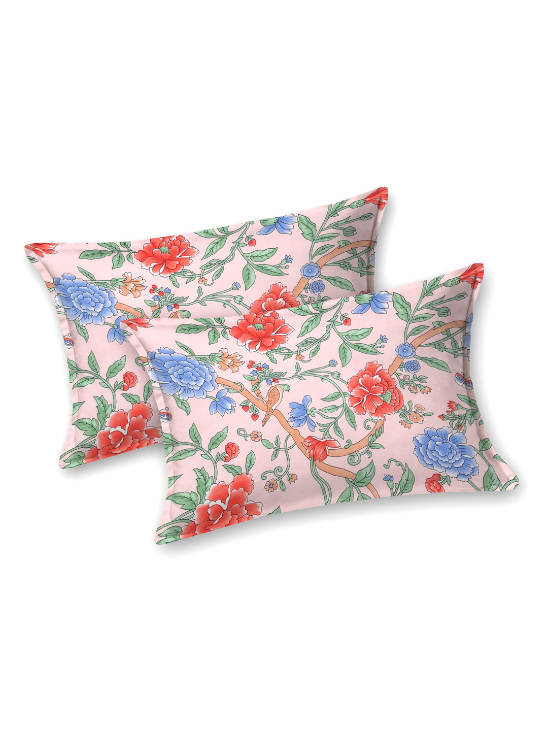 Floral print fitted Bedsheets with elastic and 2 Pillow Covers