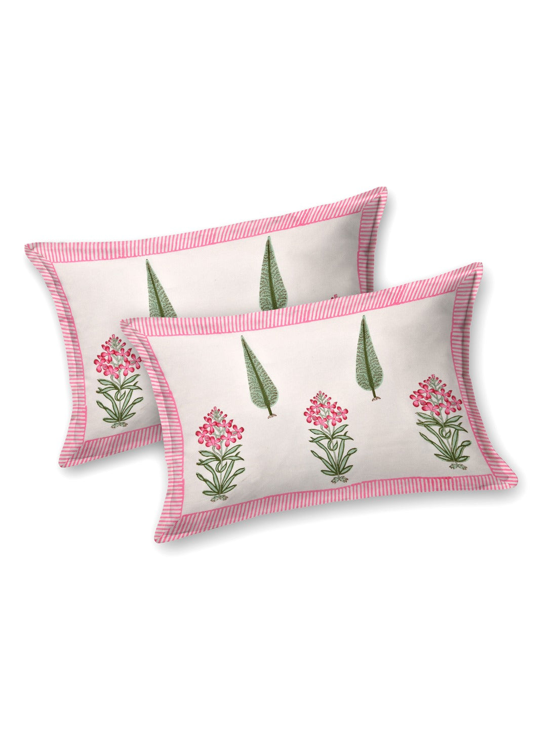 Handblock Printed Double King Bedsheet with 2 Pillow Covers
