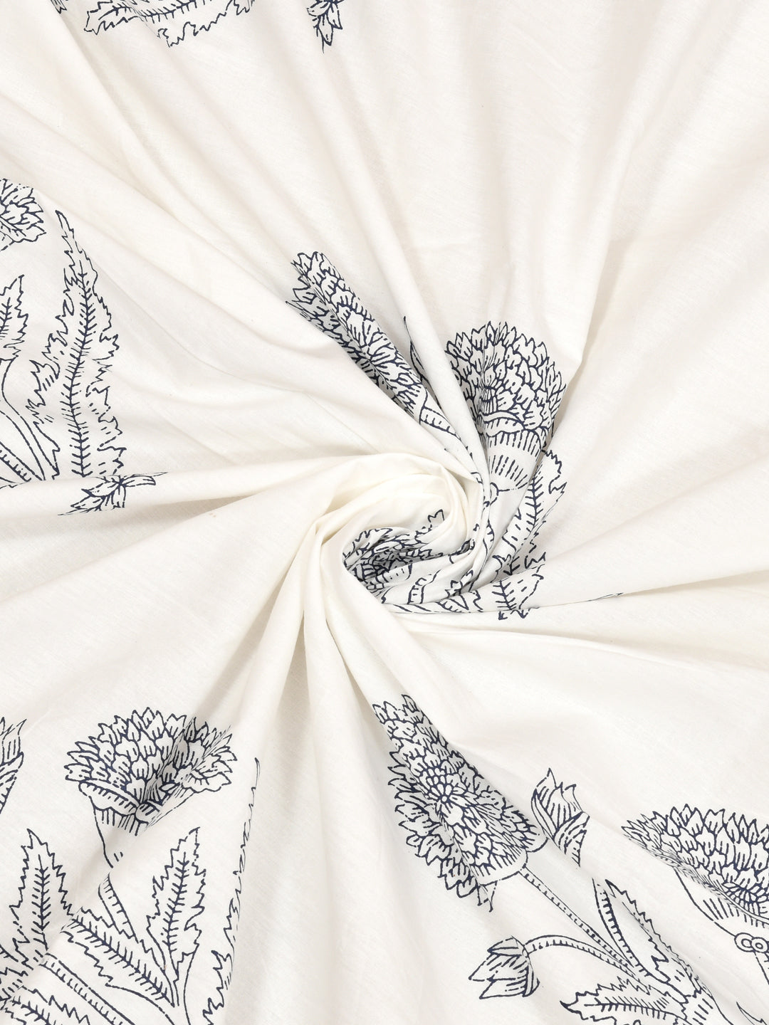 Extra Soft Percale Cotton Double King Handblock Print Bedsheet with 2 Pillow Covers