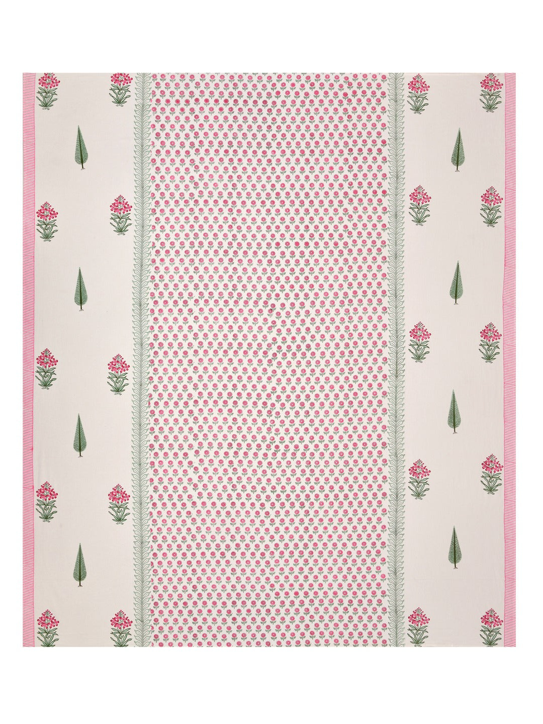 Handblock Printed Double King Bedsheet with 2 Pillow Covers