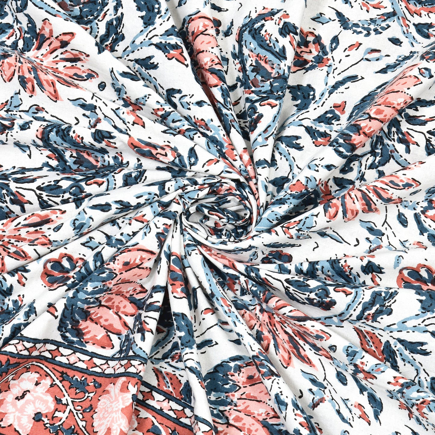 Floral Print Cotton Double King Bedsheet with 2 Pillow Covers
