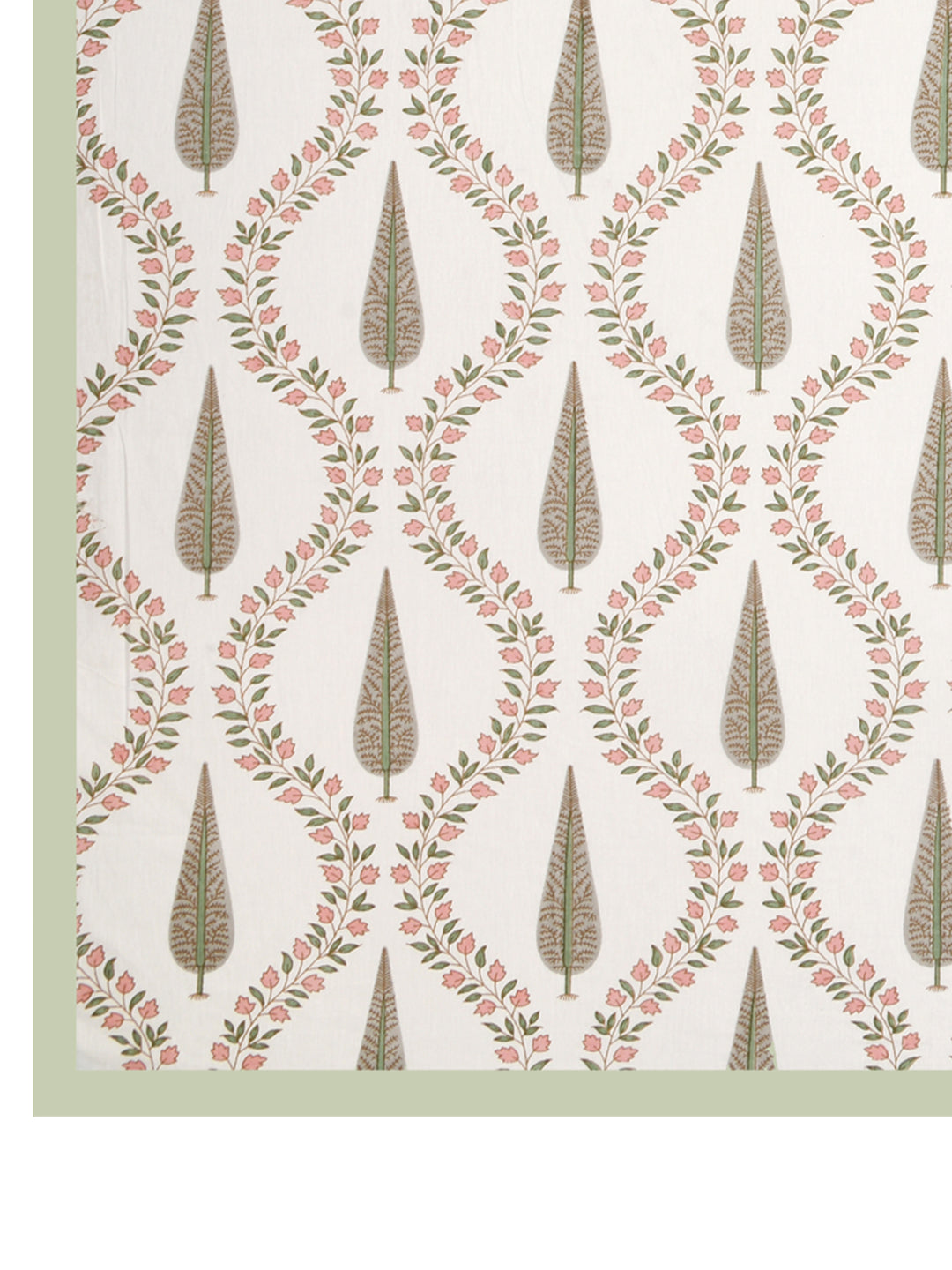 Handblock Print Super King Bedsheet in Extra Soft Percale Cotton with 2 Pillow covers