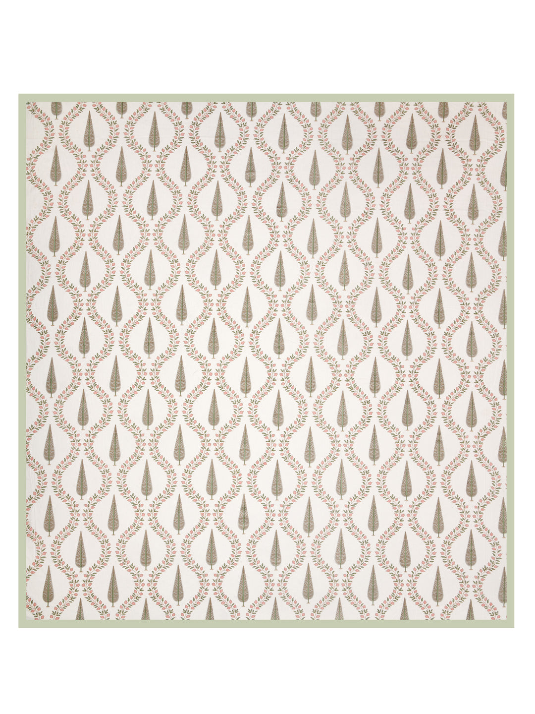 Handblock Print Super King Bedsheet in Extra Soft Percale Cotton with 2 Pillow covers