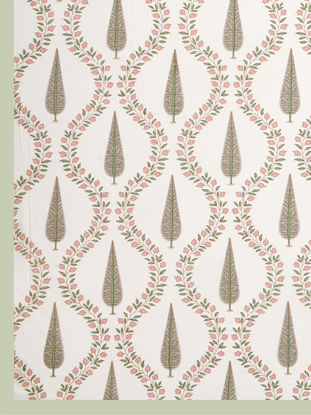 Handblock Print Super King Bedsheet in Extra Soft Percale Cotton with 2 Pillow covers