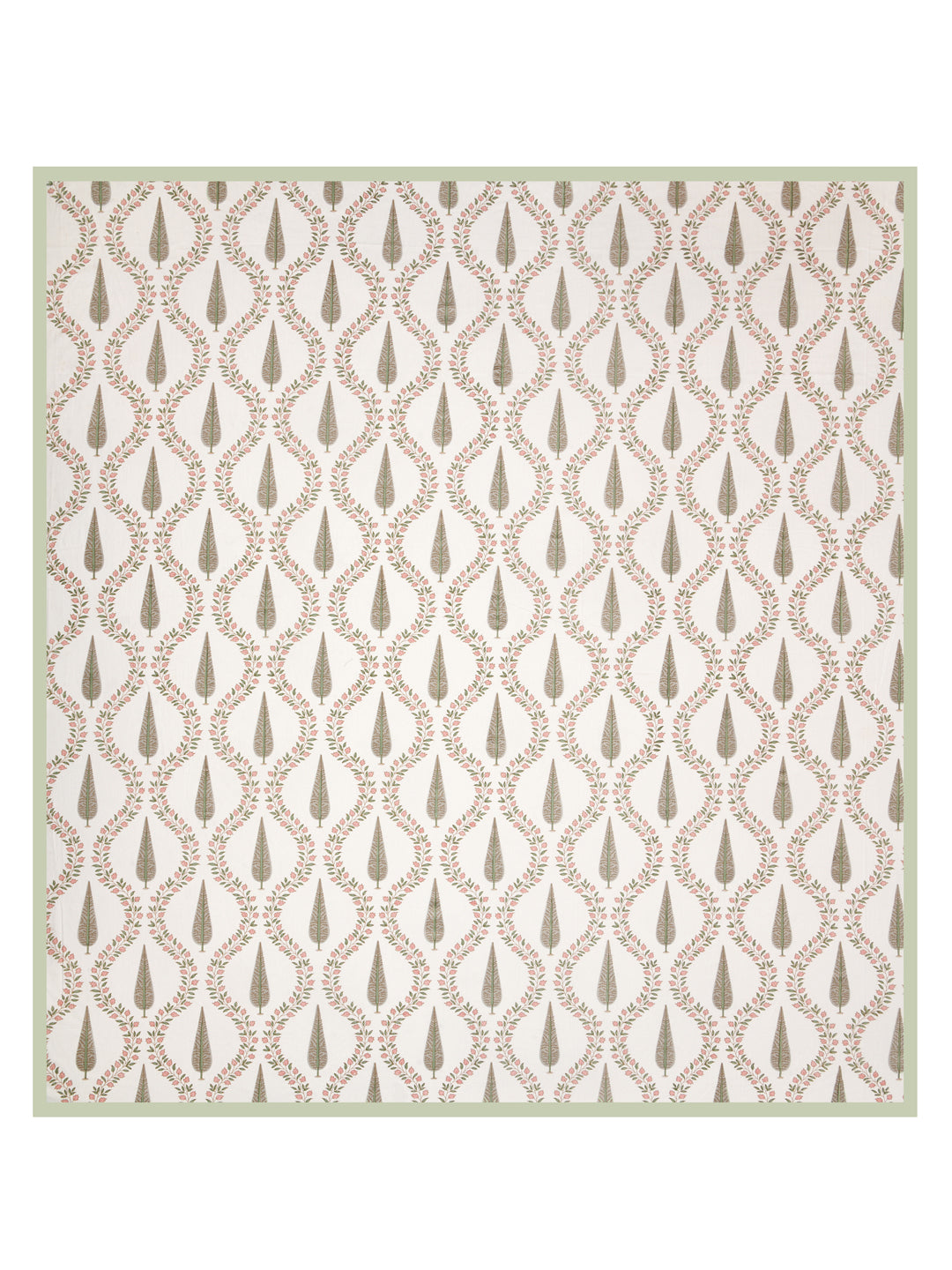 Handblock Print Super King Bedsheet in Extra Soft Percale Cotton with 2 Pillow covers