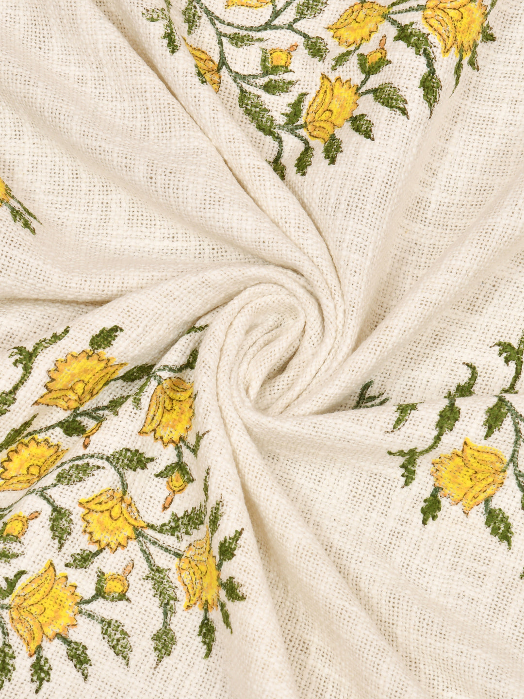 Handblock printed Jute Cotton Bedcover - Double King with 2 Pillow Covers
