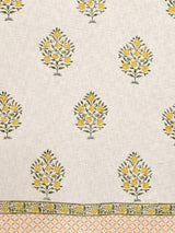 Handblock printed Jute Cotton Bedcover - Double King with 2 Pillow Covers