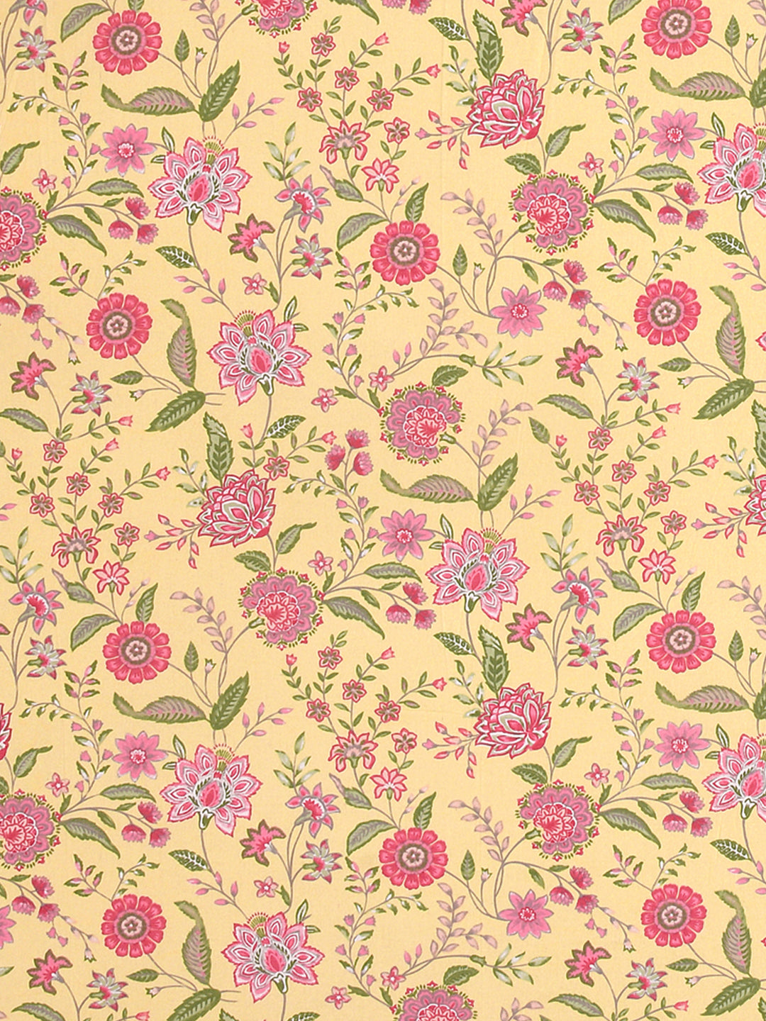 Floral Print Cotton Super King Bedsheet with 2 Reversible Pillow Covers