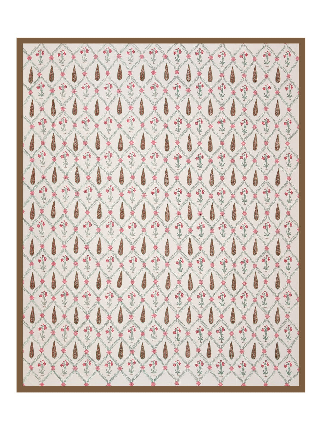 Handblock Printed Double King Bedsheet with 2 Pillow Covers
