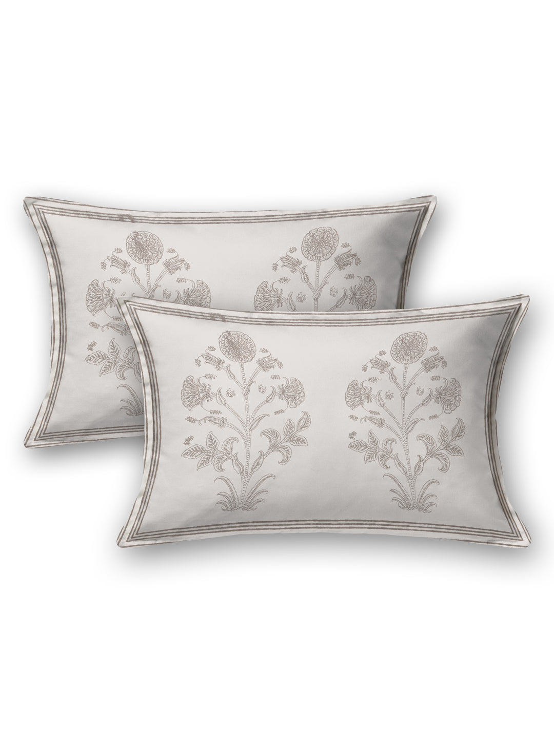 Handblock Print Super King Bedsheet in Extra Soft Percale Cotton with 2 Pillow covers