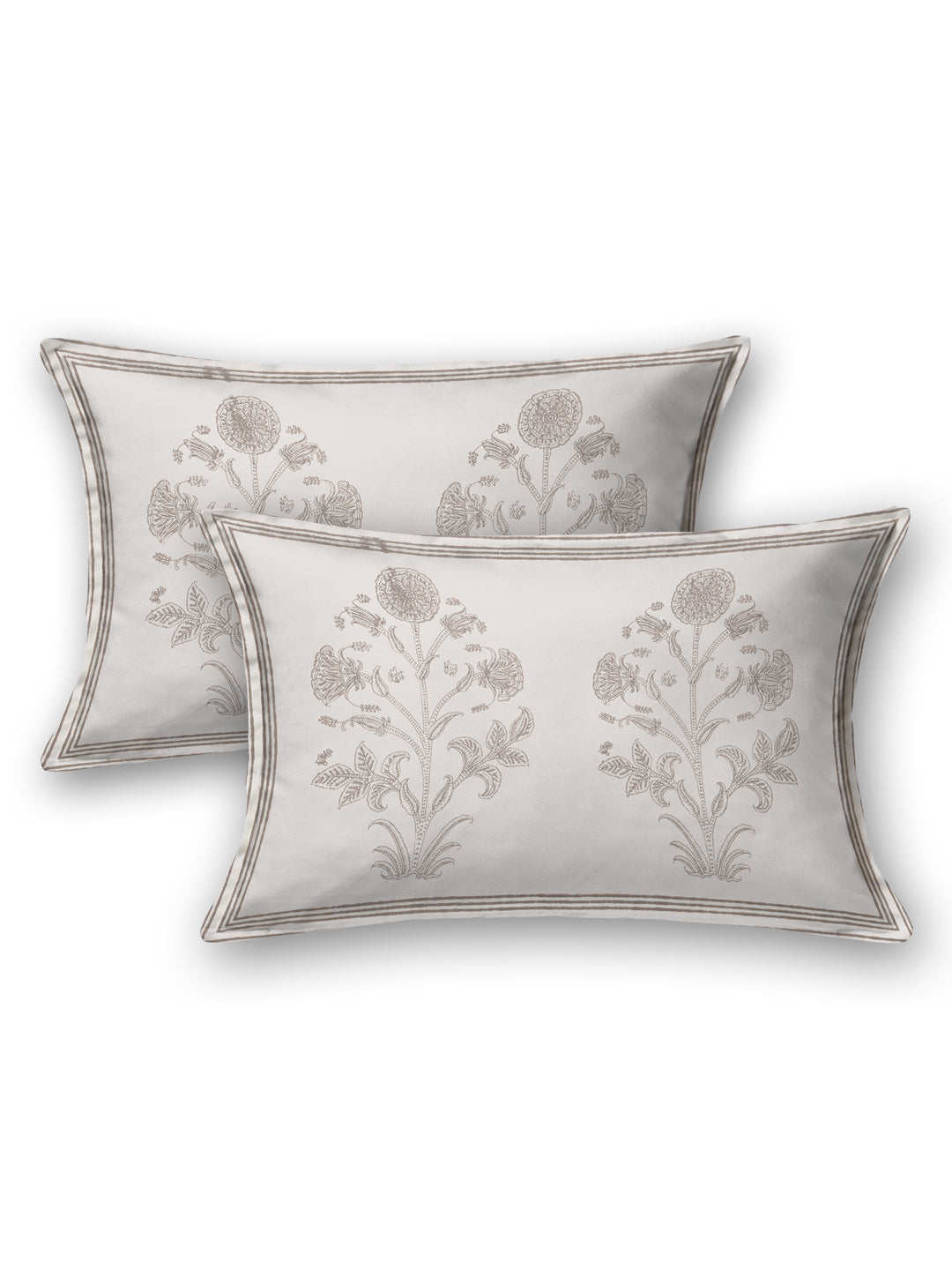 Handblock Print Super King Bedsheet in Extra Soft Percale Cotton with 2 Pillow covers