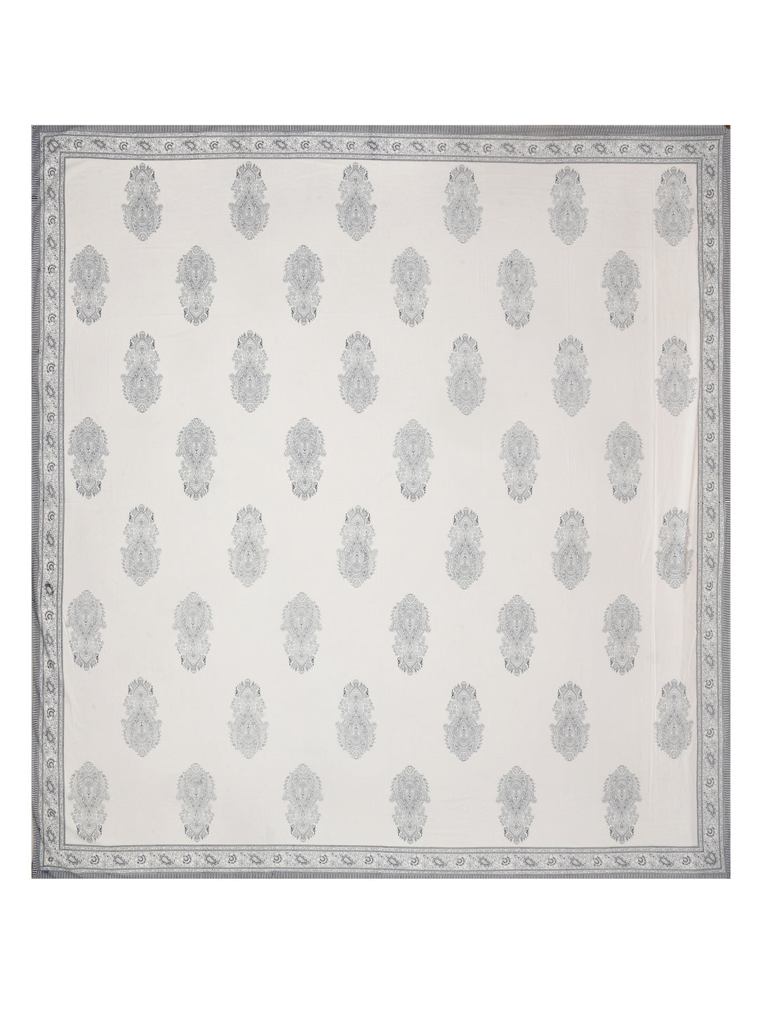 Handblock Print Super King Bedsheet in Extra Soft Percale Cotton with 2 Pillow covers