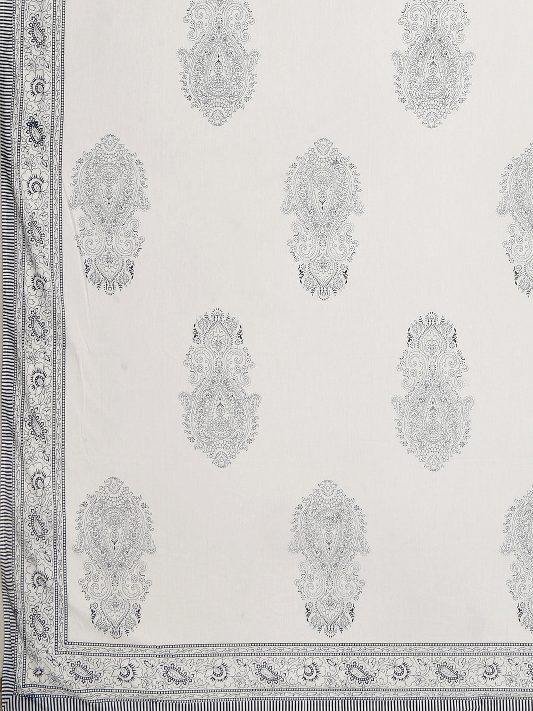 Handblock Print Super King Bedsheet in Extra Soft Percale Cotton with 2 Pillow covers