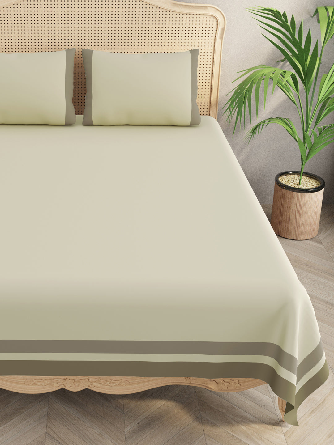 Double King 300 TC Bedsheet with 2 Pillow Covers