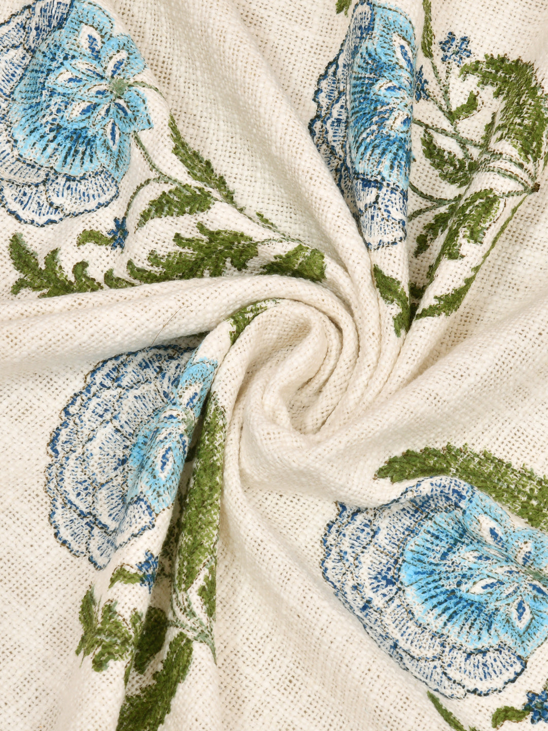 Handblock printed Jute Cotton Bedcover - Double King with 2 Pillow Covers
