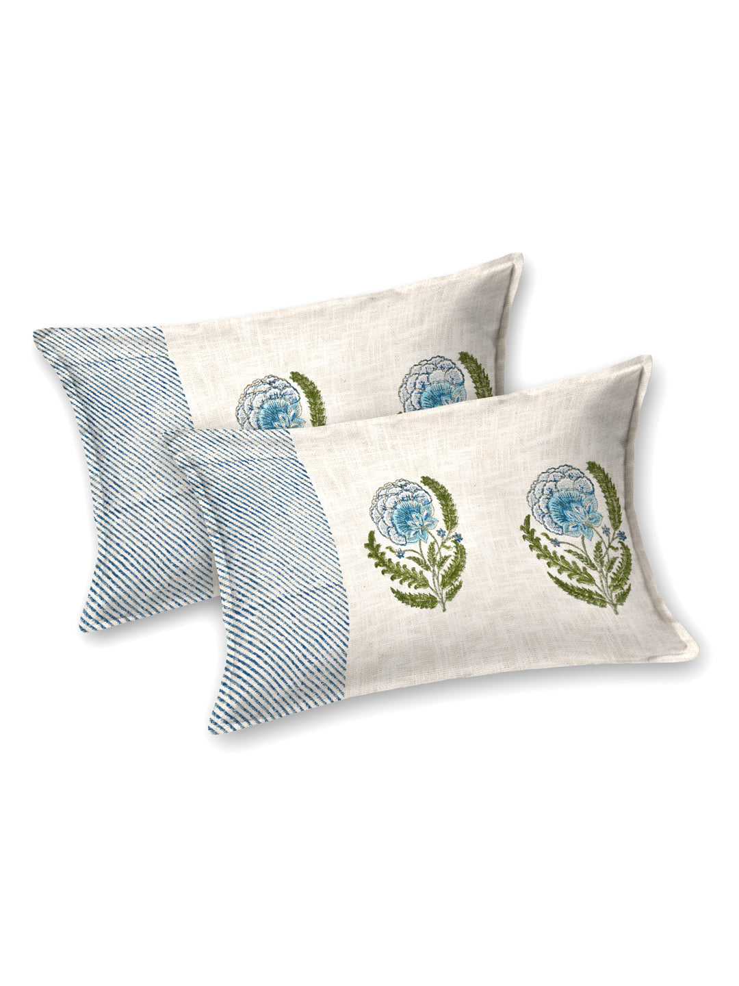 Handblock printed Jute Cotton Bedcover - Double King with 2 Pillow Covers