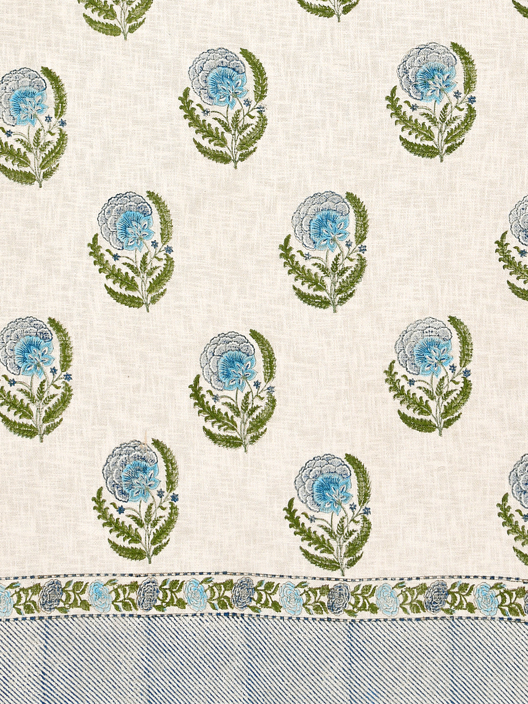 Handblock printed Jute Cotton Bedcover - Double King with 2 Pillow Covers