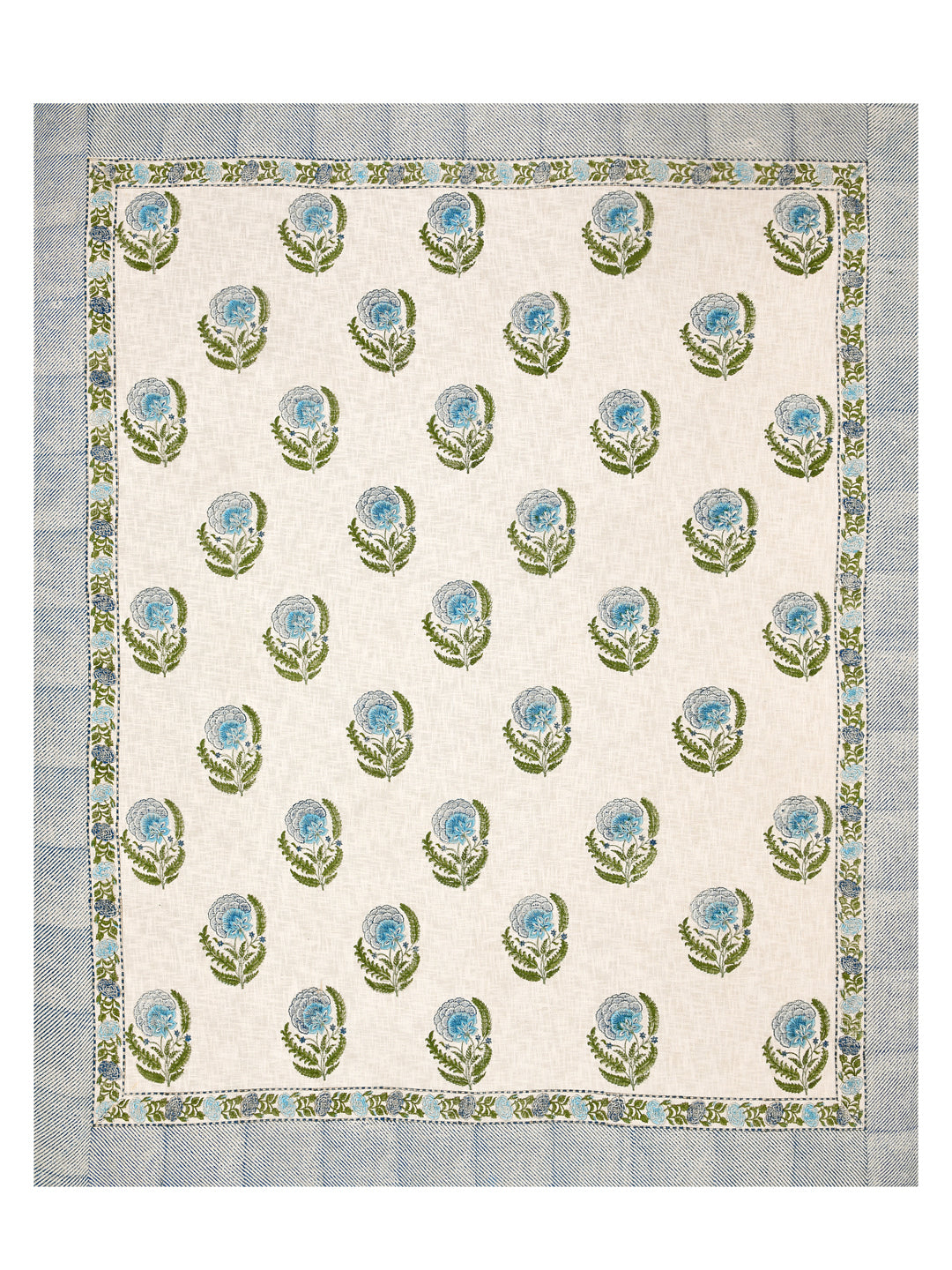 Handblock printed Jute Cotton Bedcover - Double King with 2 Pillow Covers