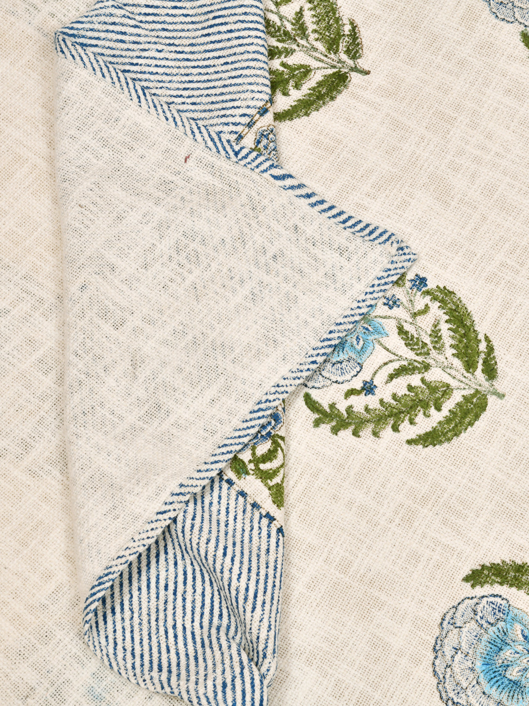 Handblock printed Jute Cotton Bedcover - Double King with 2 Pillow Covers