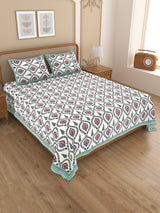 Diwali Gift Box | 1 Double Bedsheet, 1 Pair Door Hanging, 1 Metal Urli, 2 Laddoo Candles