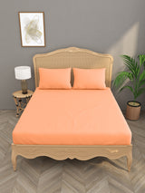 Luxury 400 TC Solid Cotton Bedsheet – 108 x 108 Inches with 2 Pillow Covers | Premium Cotton Comfort