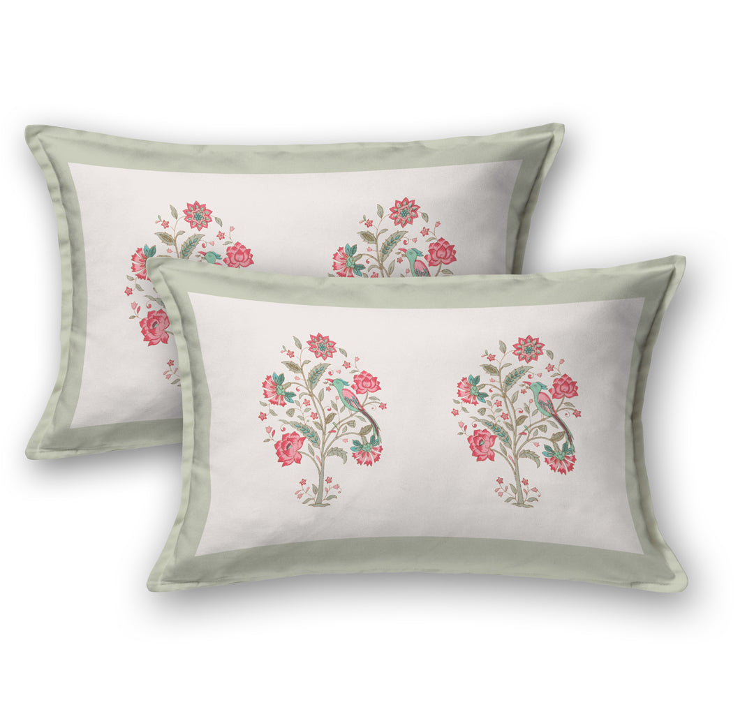 Handblock Print Super King Bedsheet in Extra Soft Percale Cotton with 2 Pillow covers