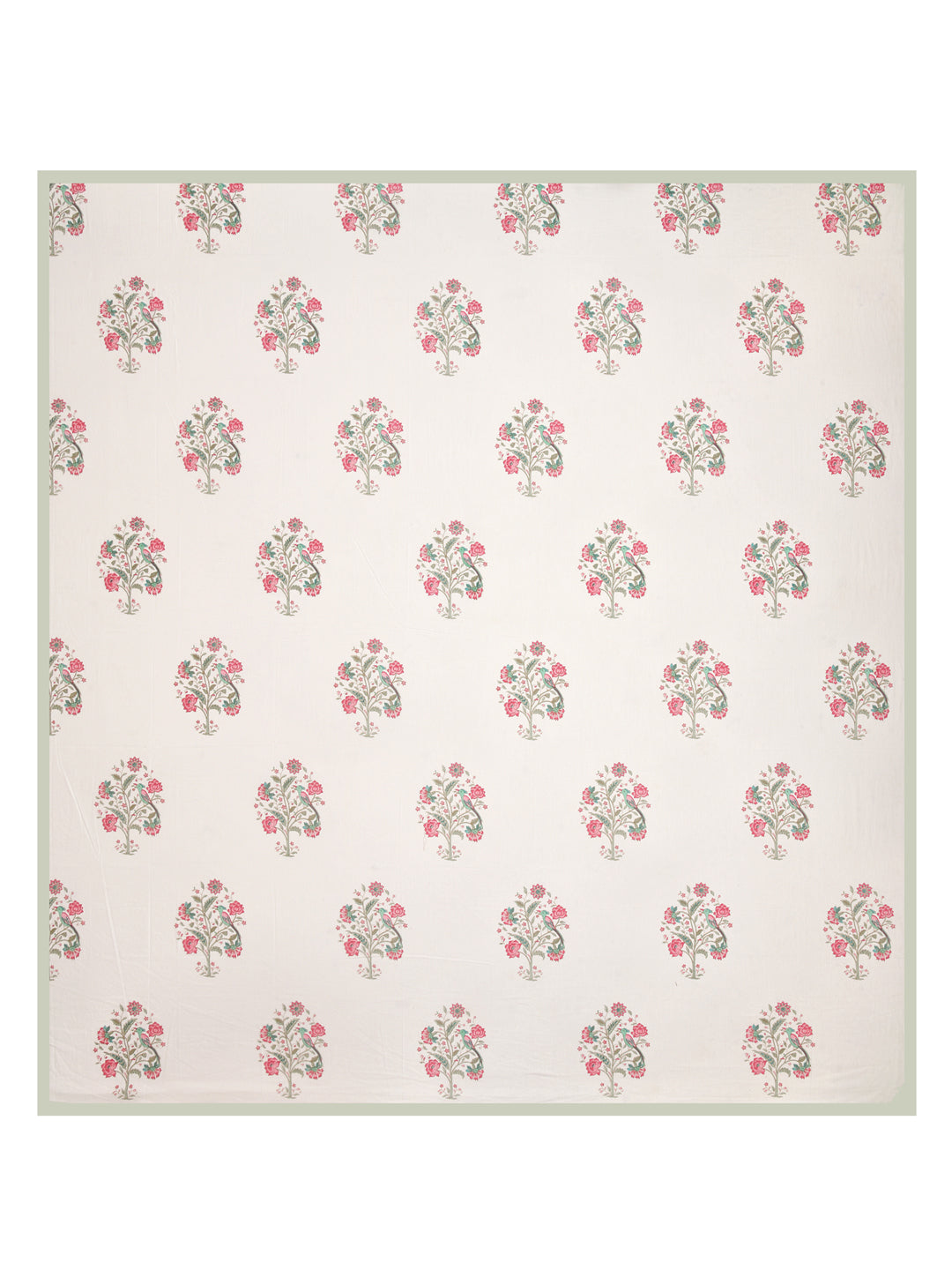Handblock Print Super King Bedsheet in Extra Soft Percale Cotton with 2 Pillow covers