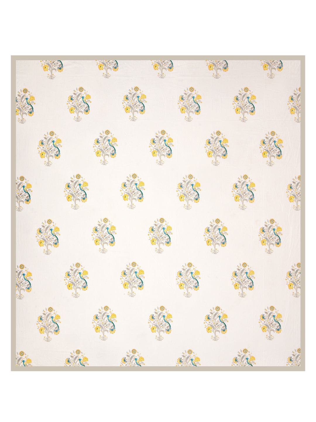 Handblock Print Super King Bedsheet in Extra Soft Percale Cotton with 2 Pillow covers