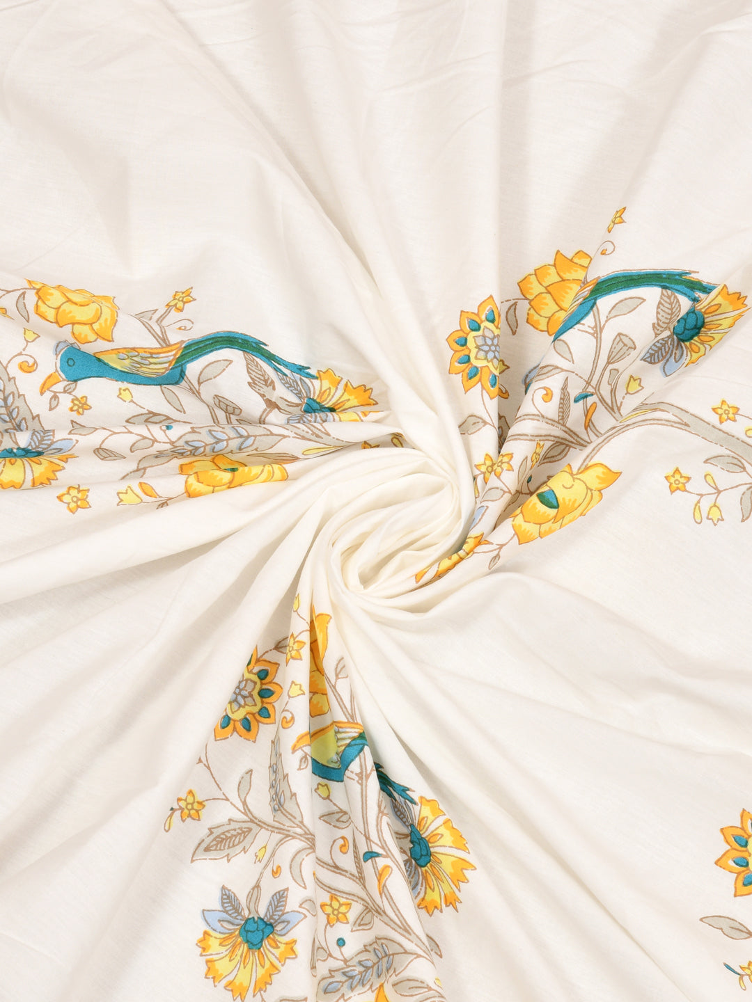 Handblock Print Super King Bedsheet in Extra Soft Percale Cotton with 2 Pillow covers