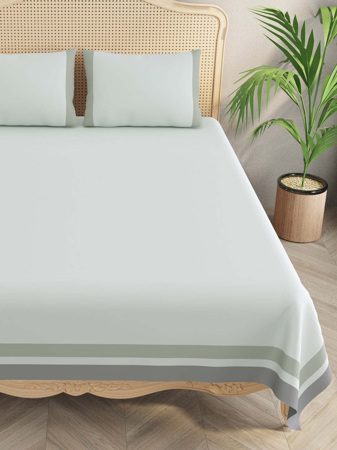 Double King 300 TC Bedsheet with 2 Pillow Covers