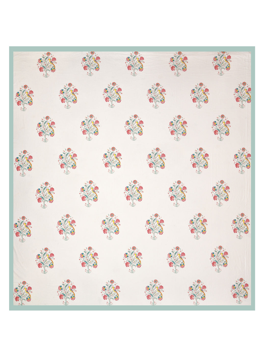 Handblock Print Super King Bedsheet in Extra Soft Percale Cotton with 2 Pillow covers