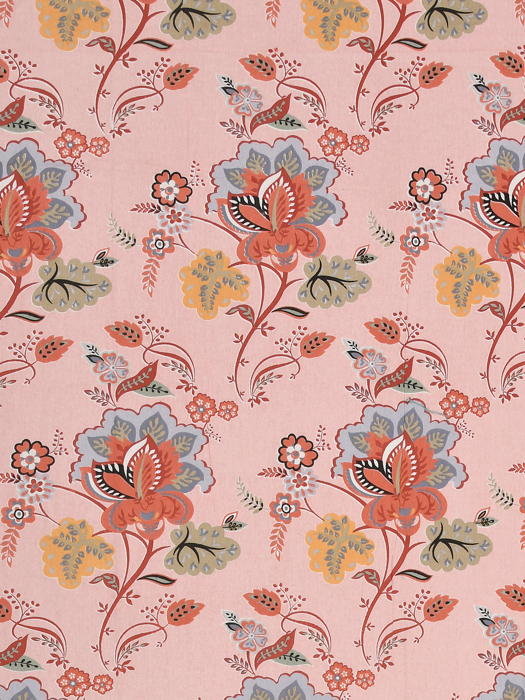 Floral print fitted Bedsheets with elastic and 2 Pillow Covers- Cotton-7