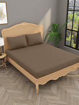 Luxury 400 TC Solid Cotton Bedsheet – 108 x 108 Inches with 2 Pillow Covers | Premium Cotton Comfort