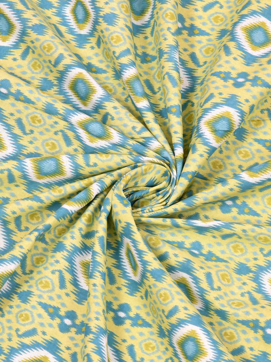 Ikat Print Super King Cotton Bedsheet with 2 Pillow Covers