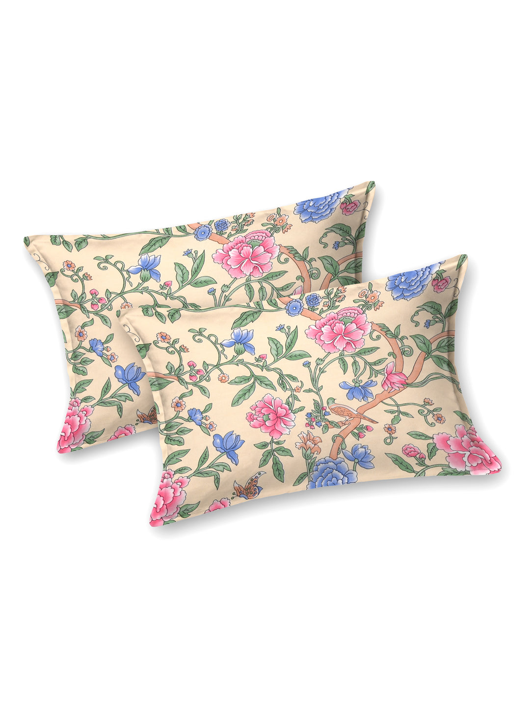 Floral print fitted Bedsheets with elastic and 2 Pillow Covers