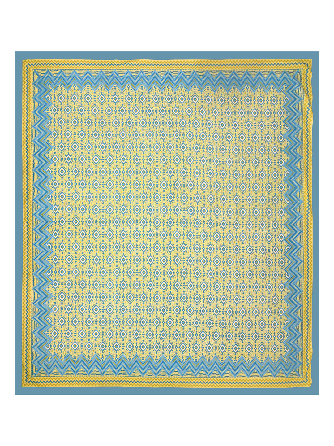 Ikat Print Super King Cotton Bedsheet with 2 Pillow Covers