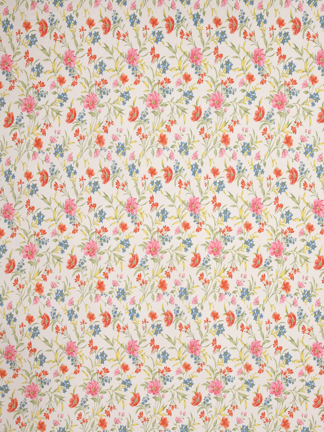 Floral Print Super King Cotton Bedsheet with 2 Pillow Covers