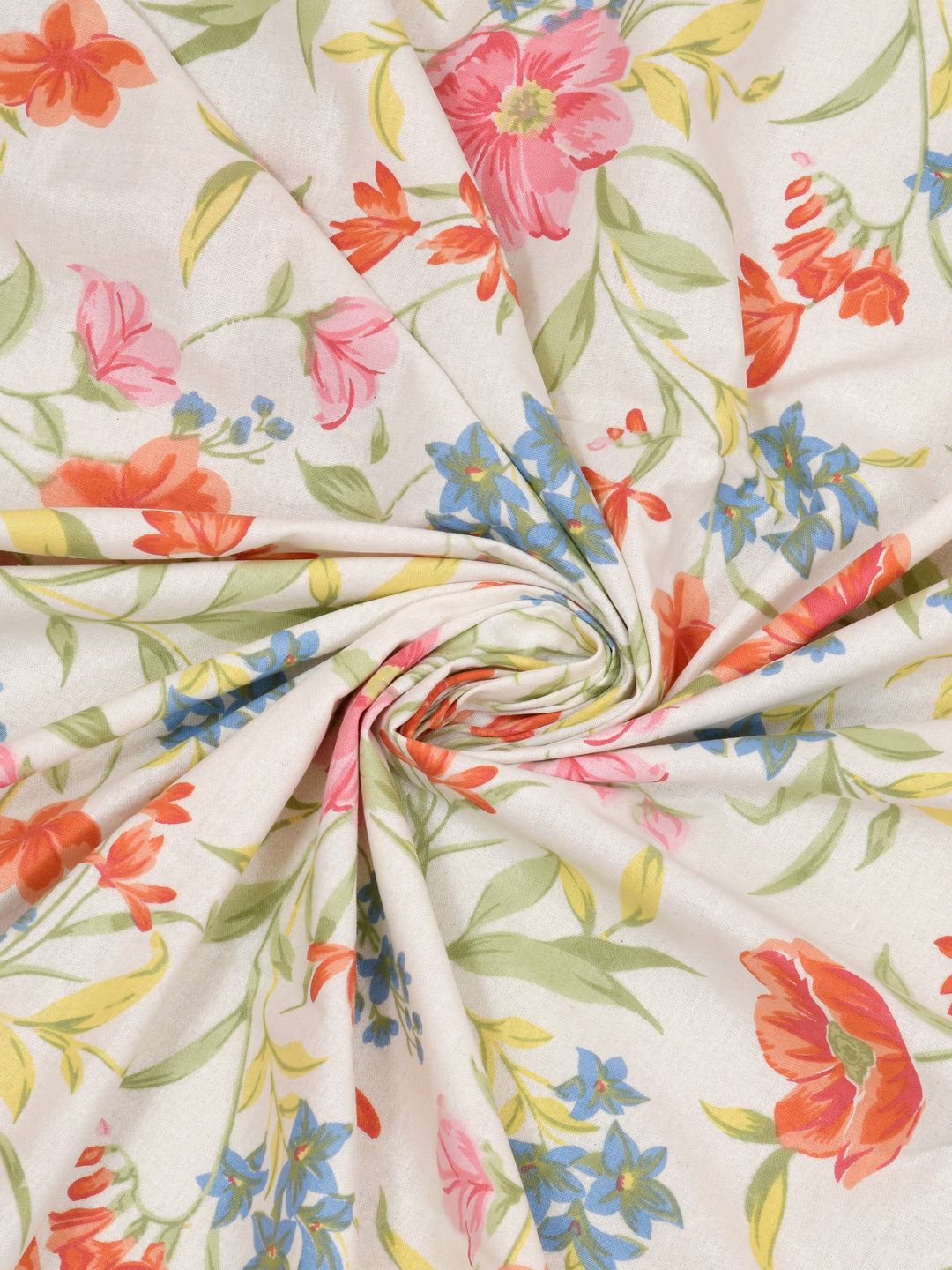 Floral Print Super King Cotton Bedsheet with 2 Pillow Covers