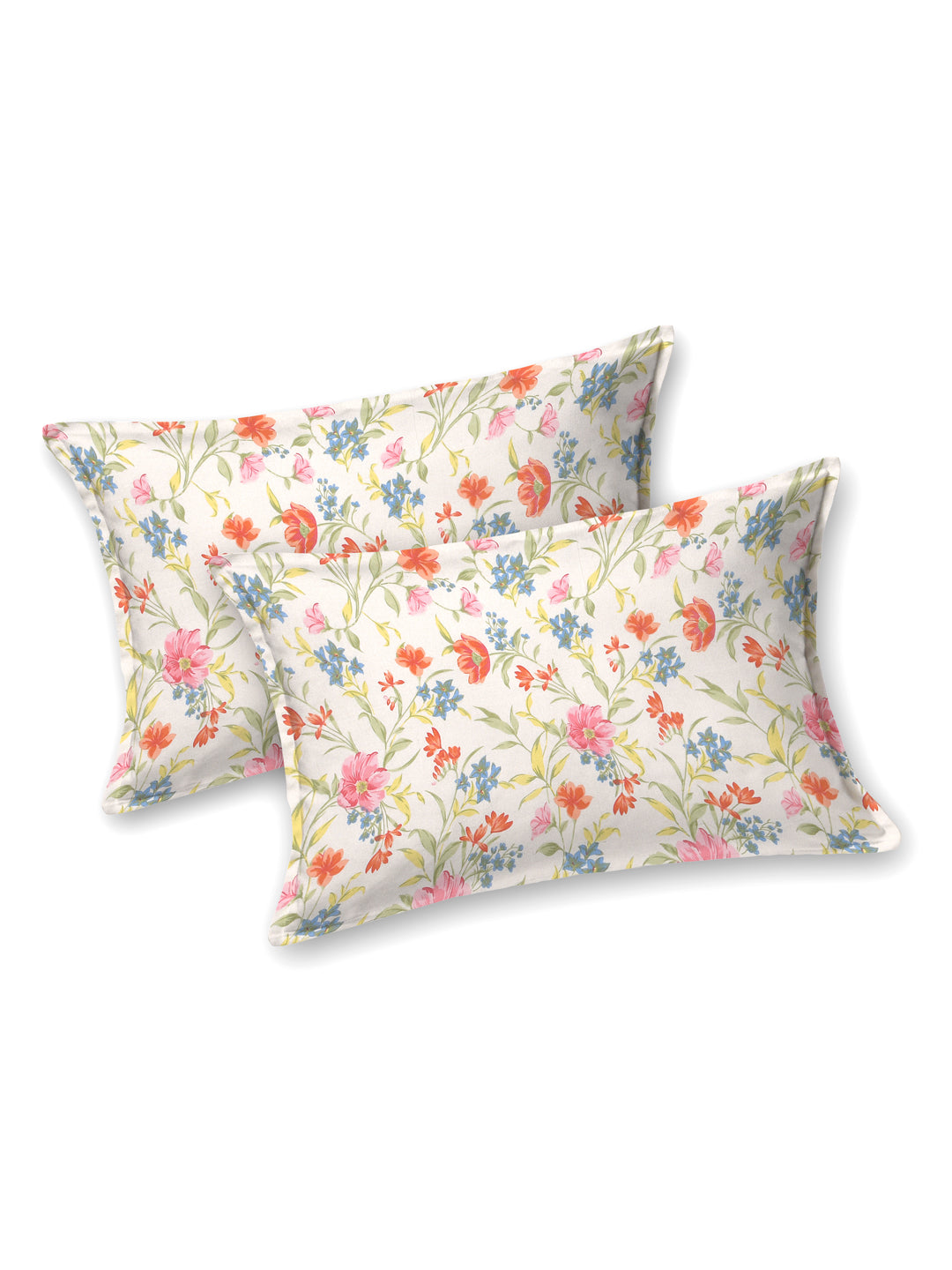 Floral Print Super King Cotton Bedsheet with 2 Pillow Covers