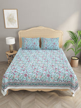 Diwali Gift Box | 1 Double Bedsheet, 1 Pair Door Hanging, 1 Metal Urli, 2 Laddoo Candles
