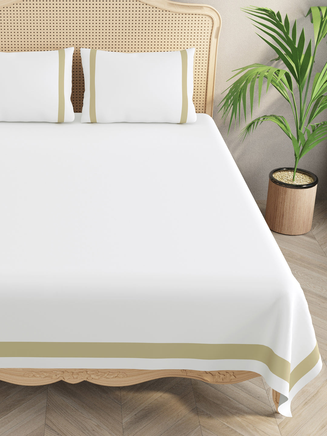 Double King 300 TC Bedsheet with 2 Pillow Covers