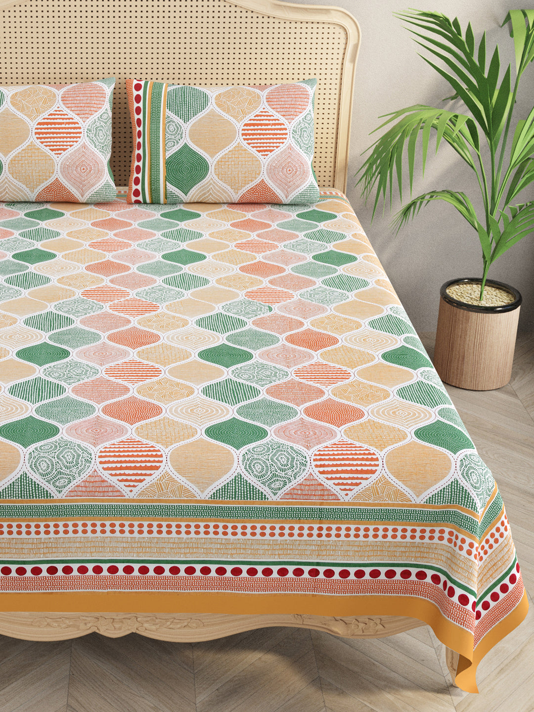 Double King Bedsheet with 2 Pillow Covers