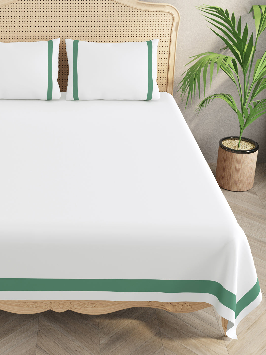 Double King 300 TC Bedsheet with 2 Pillow Covers