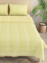 Applique cut work cotton  Bedcover with 2 Pillow Covers