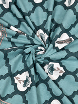 Floral Print Cotton Double King Bedsheet with 2 Pillow Covers
