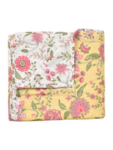 300 GSM Cotton Double Bed Reversible Dohar in floral print