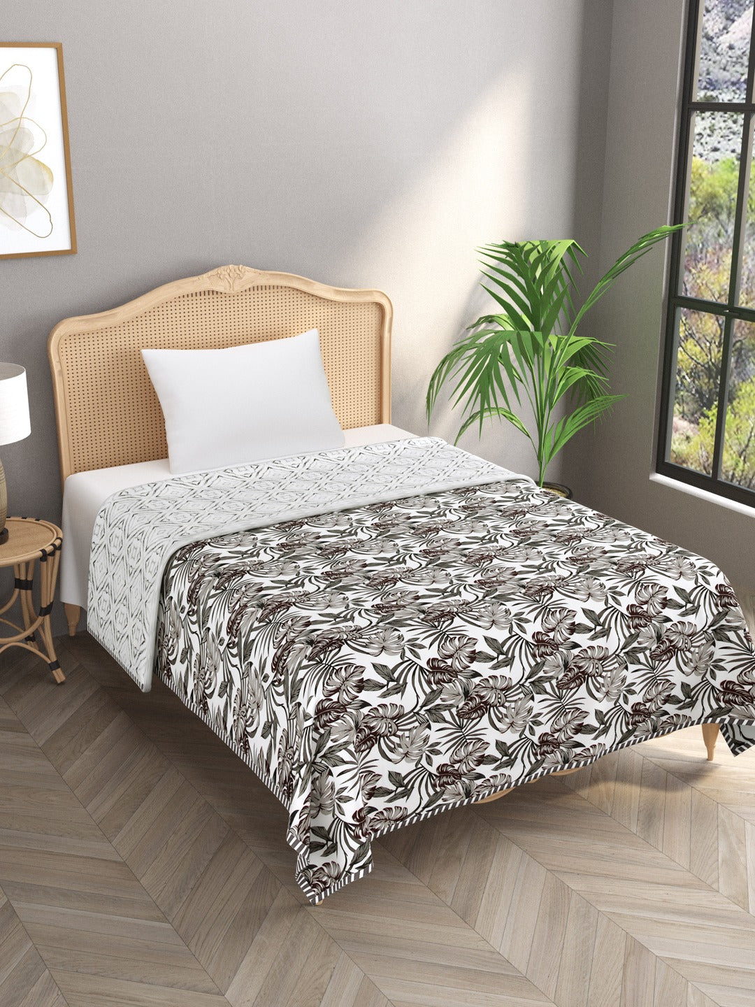60X90 inches Floral Print Reversible Dohar/AC Blanket
